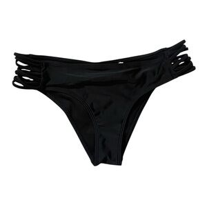 Hollister Sleek Black Bikini Bottom with Cutout Sides